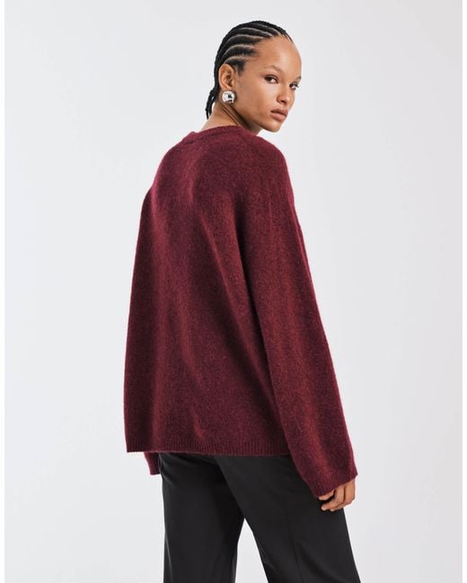ARKET Red Super Soft Alpaca And Wool Relaxed Sweater