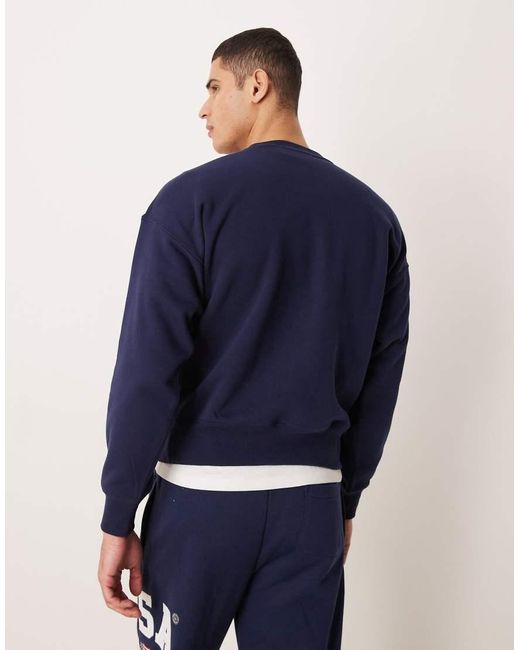 Polo Ralph Lauren Blue Team Usa Unisex Chest Logo Crew Neck Sweatshirt for men