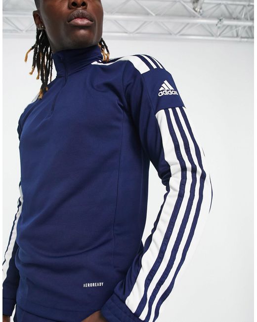 Adidas - football squadra 21 - felpa con zip corta di Adidas Originals in Blue da Uomo