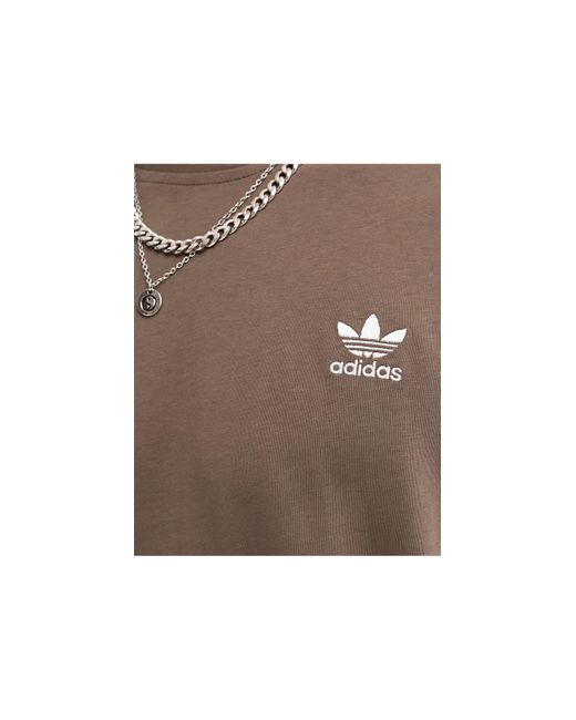 Essentials - t-shirt - marron terre Adidas Originals pour homme en coloris Black