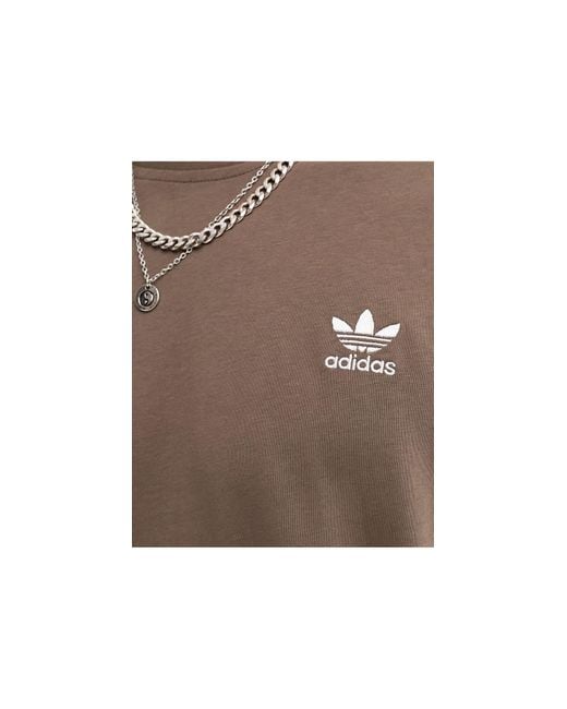 Camiseta marrón tierra básica Adidas Originals de hombre de color Black