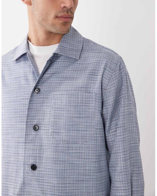 SELECTED White Textured Overshirt for men