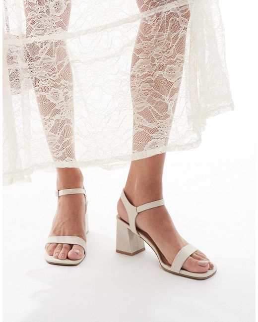 New Look Red – leinenmix-sandalen mit blockabsatz