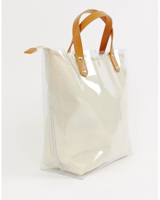 Inspired - Tote bag en plastique transparent avec intérieur en toile avec  logo Reclaimed (vintage) en coloris Marron | Lyst