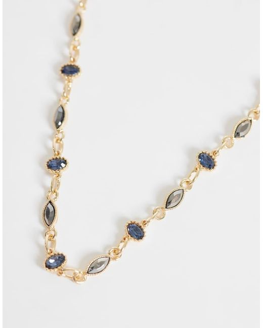 ASOS Natural Stationed And Charcoal Crystal Necklace for men