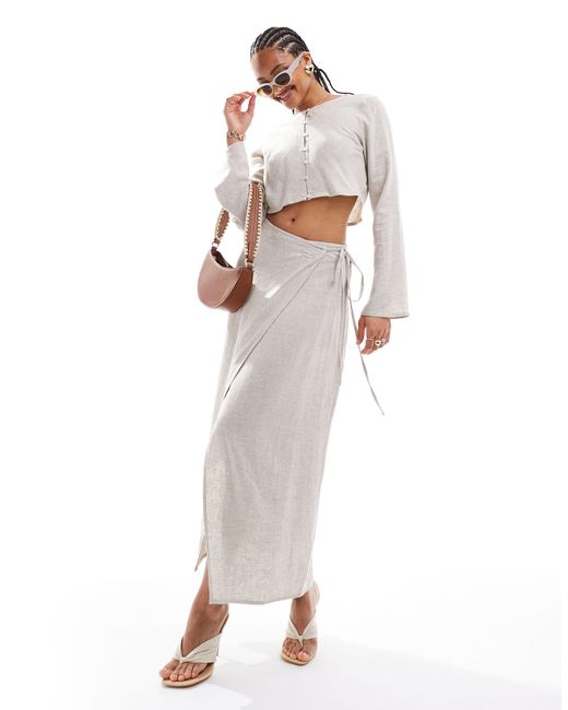 Pretty Lavish White Foldover Maxi Skirt Co-ord