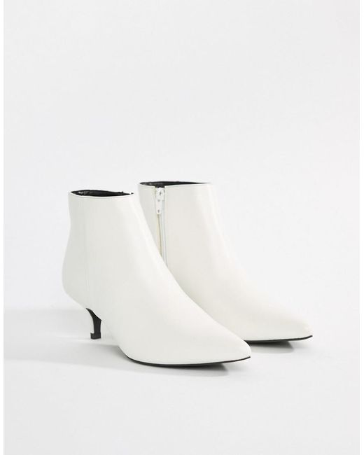 New Look White Kitten Heel Boot