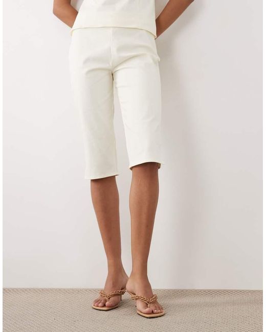 ASOS Natural Long Line Capri Trouser