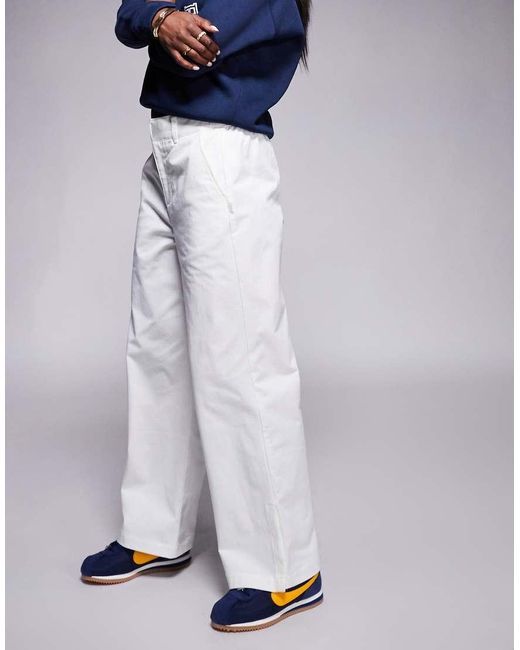 Pantaloni Con Fondo Ampio Color Crema di Nike in Blue