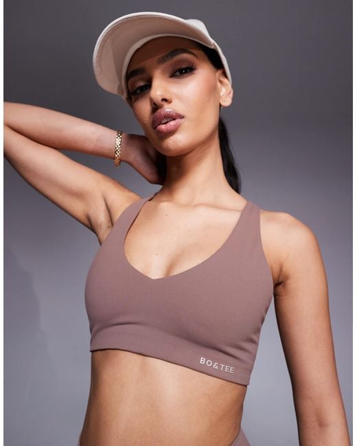 Bo&Tee Gray Bo+tee Sports Bra