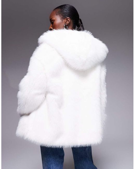 The Frolic White Exclusive Faux Fur Hooded Jacket