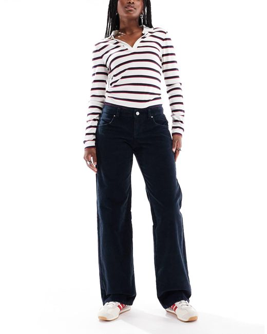 Cotton On Blue Low Rise Straight Cord Jean