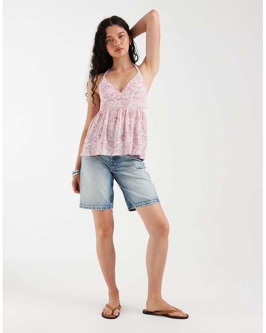 Hollister Natural Halterneck Babydoll Cami