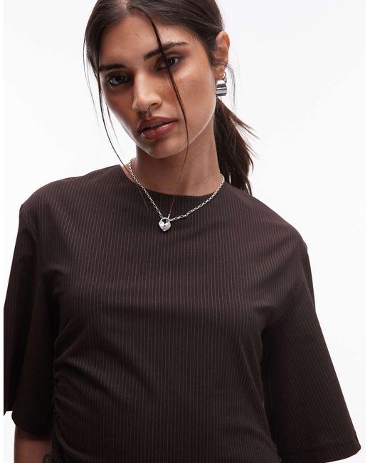 ASOS Black Tailored Cinch Waist T Shirt