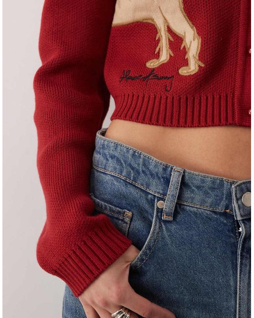 House Of Sunny Red The Lady Tripper Dog Cardigan