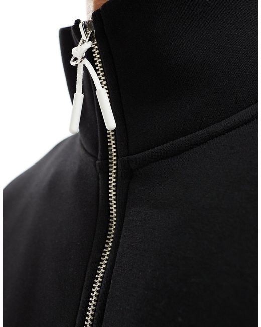 ASOS – trainingsjacke aus schwerem neopren-imitat in Black für Herren