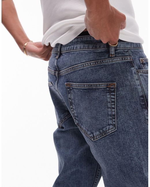 Topman Blue Slim Jeans for men