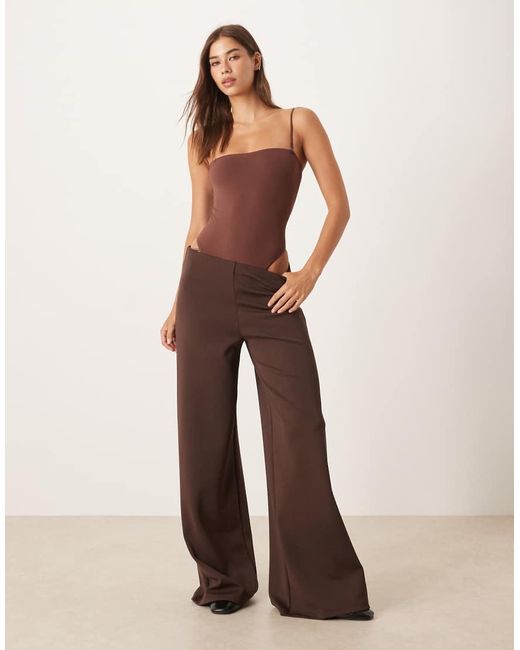 agon® Brown Square Neck Bodysuit