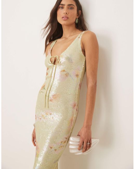 green emerald velvet dress Gold Sequin Draped Bardot Mini Dress by Chloe Lewis