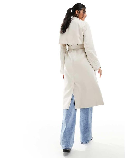 Gabardina Con Cinturón De -Beis Neutro Pieces de color Blue