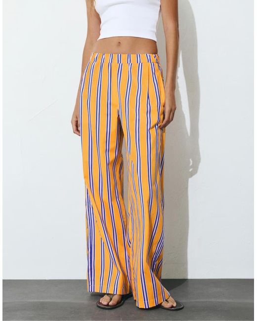 Pull&Bear Gestreepte Broek in het White