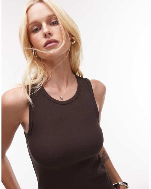 & Other Stories Brown Racer Back Singlet Top