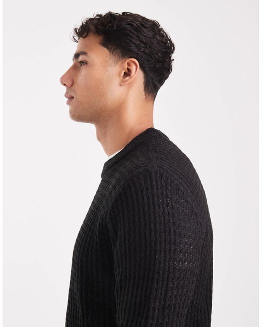 Pull texturé JJ Rebel pour homme en coloris Black