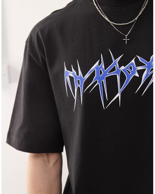 T-shirt décontracté avec imprimé graphique Weekday pour homme en coloris Black