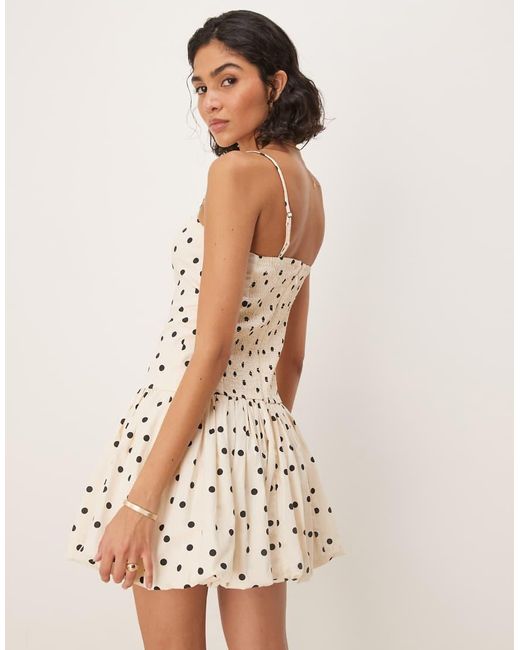 Abercrombie & Fitch Strapless Mini-Jurk Met Pofrok in het Natural