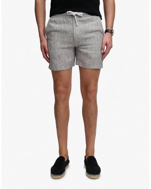 Superdry Black Linen Shorts for men