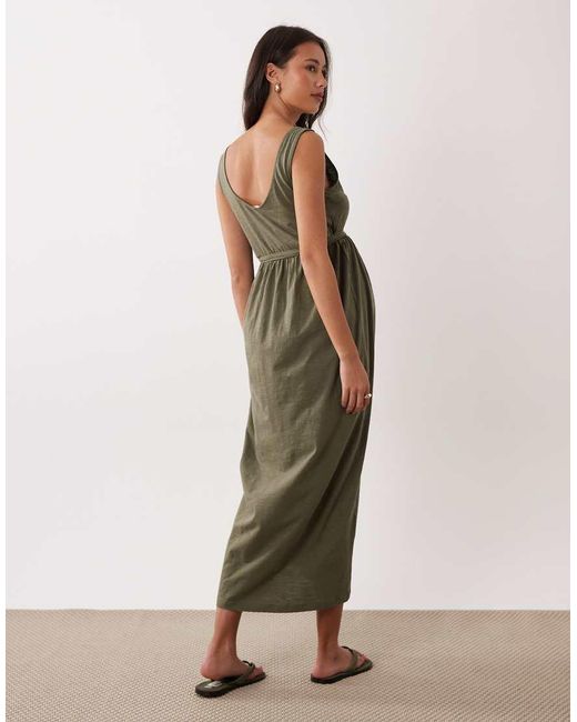 Mama.licious Green Mamalicious Maternity 2 Function Nursing Button Through Maxi Sundress