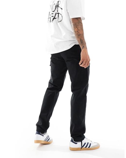 Jack & Jones Black Loose Fit Cargo Trouser for men