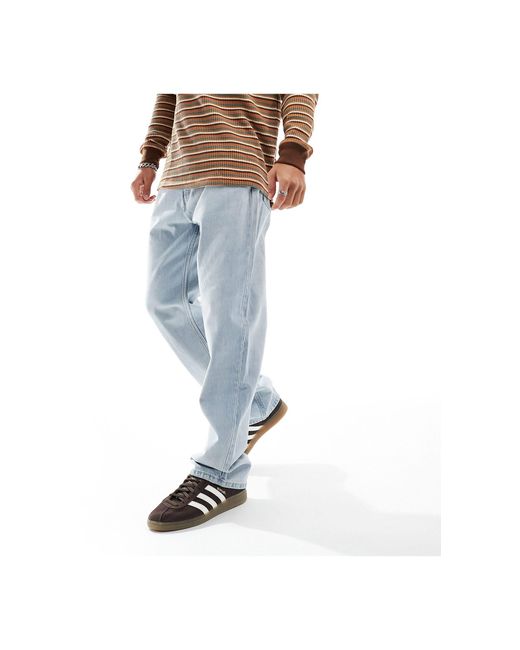 Weekday Blue Space Relaxed Fit Straight Leg Jeans for men