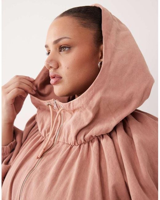 ARRANGE Pink Curve Drawstring Volume Sleeve Jacket