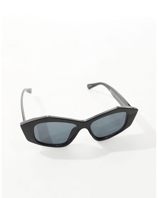 Pieces Black Angular Frame Sunglasses