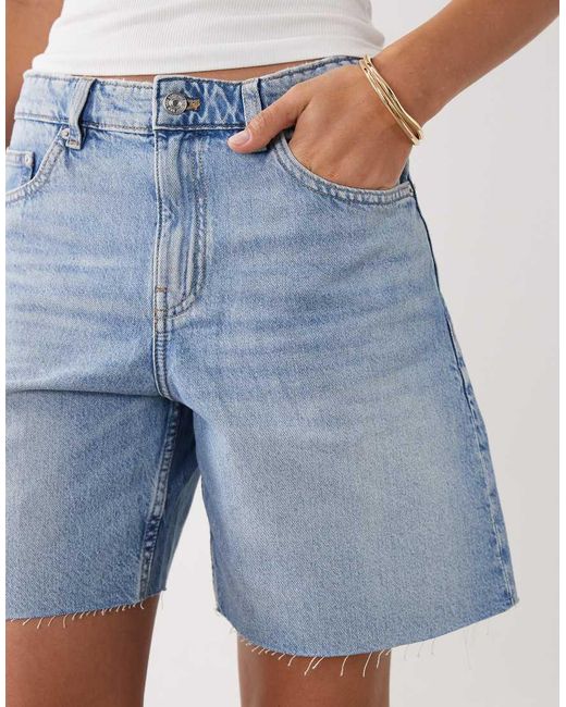Mango Blue 100% Cotton Denim Bermuda Short