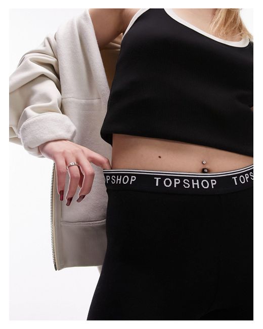 Topshop Unique Black Branded Elastic legging