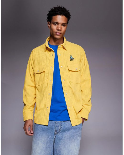 ICECREAM Blue Soft Waffle Corduroy Shirt for men