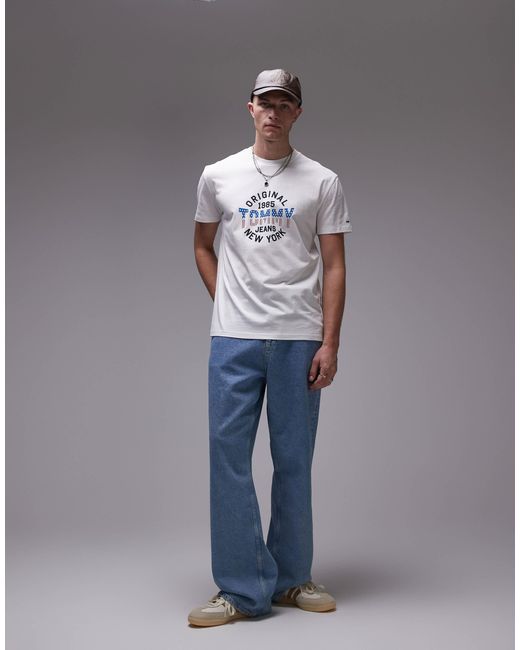 Tommy Hilfiger White Usa Circle Graphic T-shirt for men