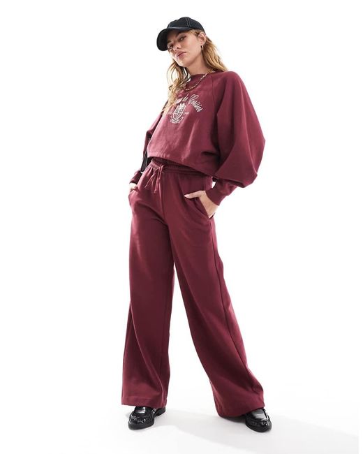 Miss Selfridge Joggingbroek Met Wijde Pijpen in het Red
