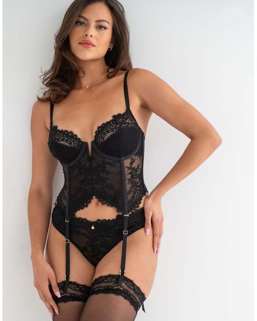 Pour Moi Black Nova Eyelash Lace Cheeky Brazilian Brief