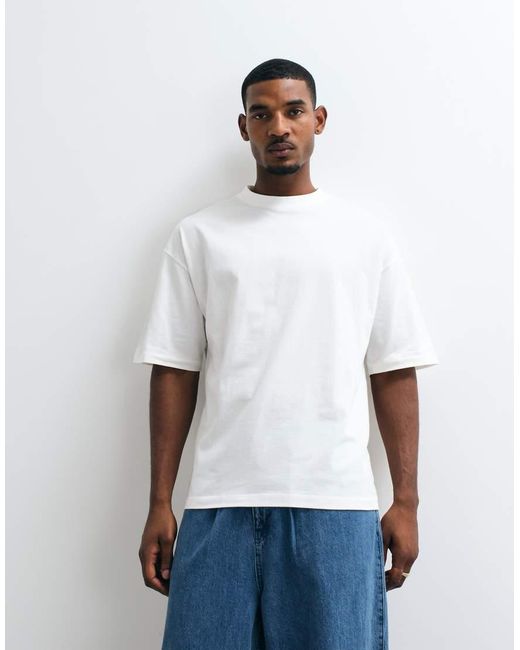 ASOS Basic Oversized T-Shirt in het White voor heren