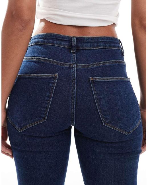 Vero Moda Blue Elly Mid Rise Skinny Jeans