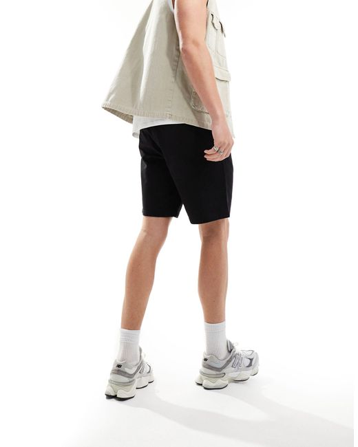 SELECTED Black Chino Shorts for men