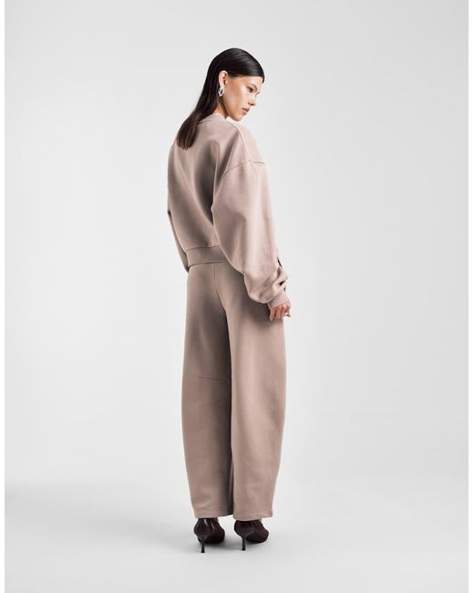 ASOS Pink Barrel Leg Brushback Sweatpants