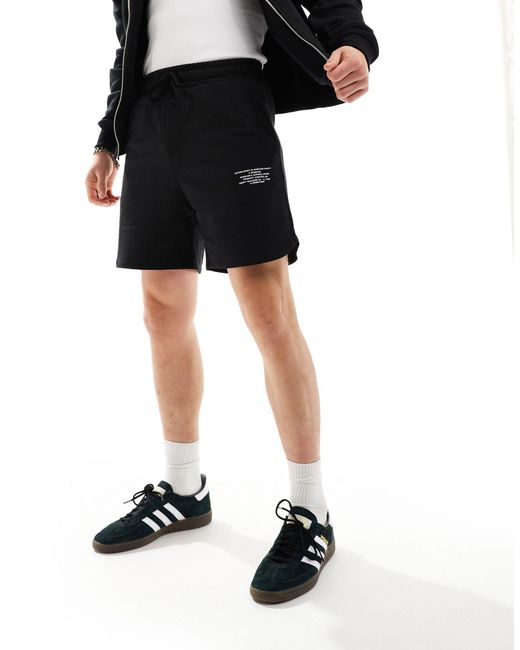 Jack & Jones Black Jersey Shorts With Print for men