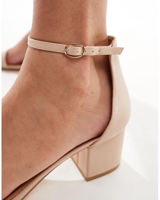 Truffle Collection Natural Wide Fit Block Heel Sandal