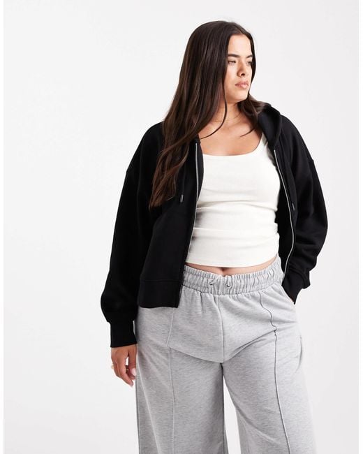 ASOS Black Asos design curve – cropped kapuzenjacke