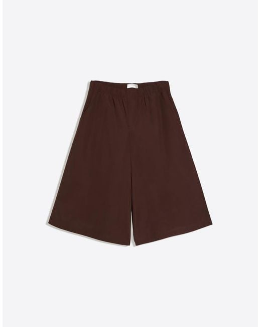 Bershka Brown Elasticated Waist Culotte Bermuda Shorts