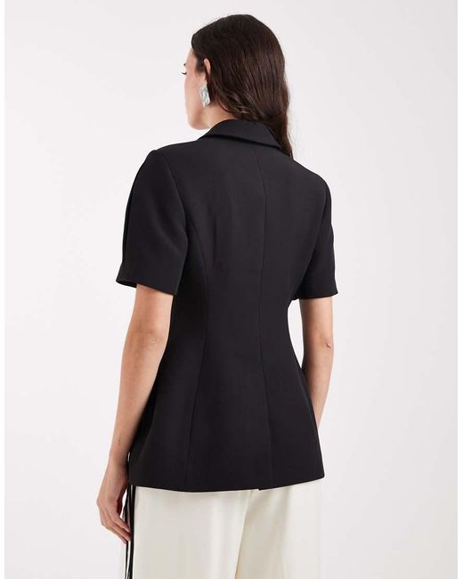 ASOS White Tailored Molded Hips Puff Sleeve Blazer